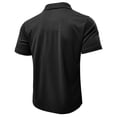 thumbnail image 5 of Dresfit Polo Shirts Mens Button Down Short Sleeve Business T Shirts Collared Lightweight Chest Pockets Golf Tees Big and Tall Patchwork Tops Black XL, 5 of 8