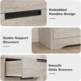 thumbnail image 7 of 5 Drawer Dresser for Bedroom, Natural Chest of Drawers with Embedded Handles, Wooden Dresser Organizer for Living Room, Nursery, Hallway and Entryway, 7 of 7
