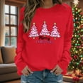 thumbnail image 4 of Women Christmas Sweatshirt Long Sleeve Vintage Vacation Top Holiday Casual Winter Tops Loose Xmas Tree Funny Blouse Trendy Crew Neck Shirt 2025, 4 of 6
