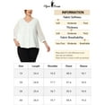 thumbnail image 6 of Agnes Orinda Women's Plus Size Lace Floral V Neck 3/4 Sleeves Button Blouse 3X White, 6 of 6