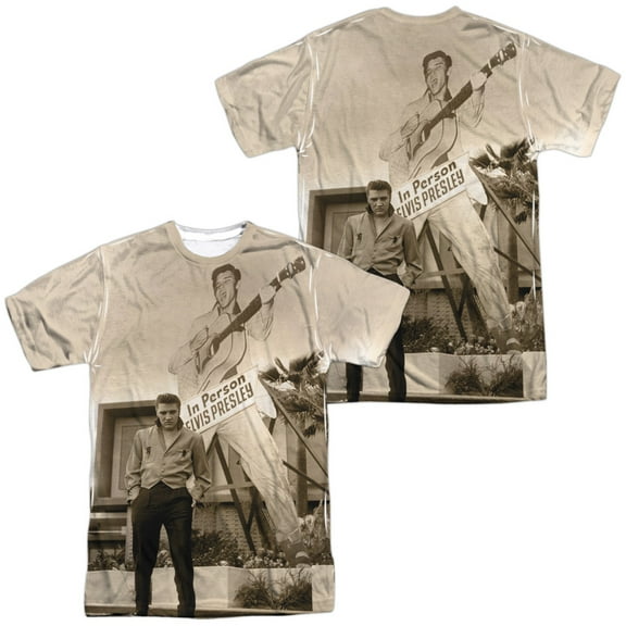 Elvis Presley Larger Than Life Unisex Adult Sublimated Costume T Shirt (Front/Back), Small Multicolor
