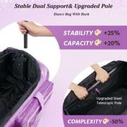 Dance Bag with Garment Rack, Purple Clothes Duffel Dance Bag with Rack 28Glitter Dance Competition Must Haves Costumes Rolling Garment Bags For Travel Collapsible Suitcase for Dancer Performer