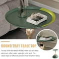 thumbnail image 5 of Round Side Table, Small Green End Table with Metal Pedestal, Modern Martini Table for Small Space Living Room, Bedroom, Easy Assembly 15" x 21.6" Drink Table, 5 of 14