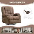 thumbnail image 6 of JONPONY Massage Swivel Rocker Recliner Chair with Vibration Massage and Heat Ergonomic Lounge Chair for Living Room with Rocking Function and Side Pocket, 2 Cup Holders, USB Charge Port,Brown, 6 of 15