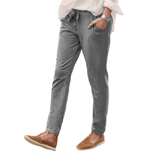women's wool pants elastic waist