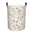 thumbnail image 1 of Balery Doodle Wine Cesta de ropa redonda con asas, impermeable, independiente, para ropa, juguetes, dormitorio y familia-Small, 1 of 6