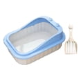 thumbnail image 2 of Esquirla Cat Litter Tray Cat Litter Container with High Side Open Top Pet Litter Tray Blue, 2 of 8