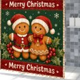 thumbnail image 4 of Tchckioa Merry Christmas Gingerbread Shower Curtain for Bathroom,72x84 Inch Waterproof Hooks Bath Curtain Decor, 4 of 5