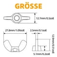 thumbnail image 2 of Écrous à Ailes M6 Haute Résistance, Taille Polyvalente pour Besoins Divers de Projets, Écrous en Acier Inoxydable Finition Lisse avec Classe de Filetage Unc-2b, Lot de 5, 2 of 7