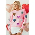 thumbnail image 4 of Women's Pink Sequin Heart Graphic Sweatshirt - Romantic Letters for Valentine's Day - [ZhiHiMeRi] | (US 20-22)2XL, 4 of 10