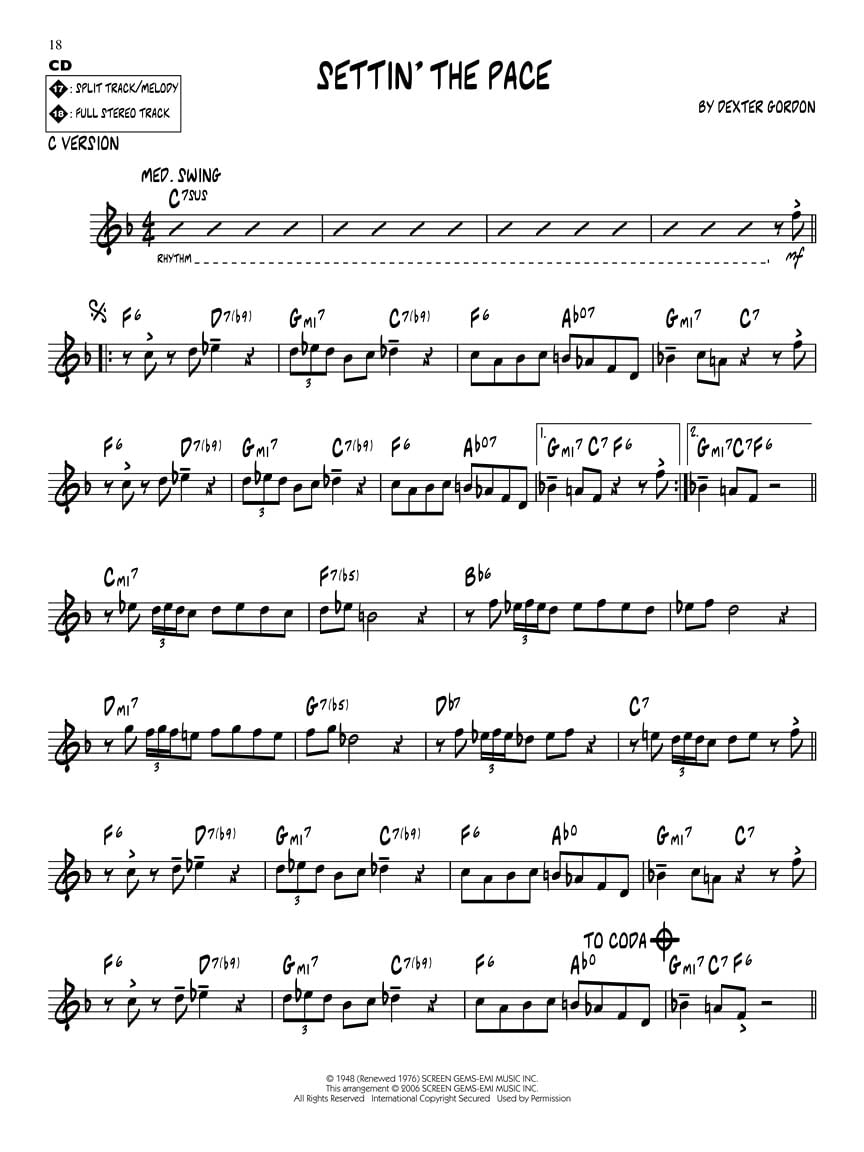 Dexter Gordon Jazz Play Along Volume 60 Walmart Com
