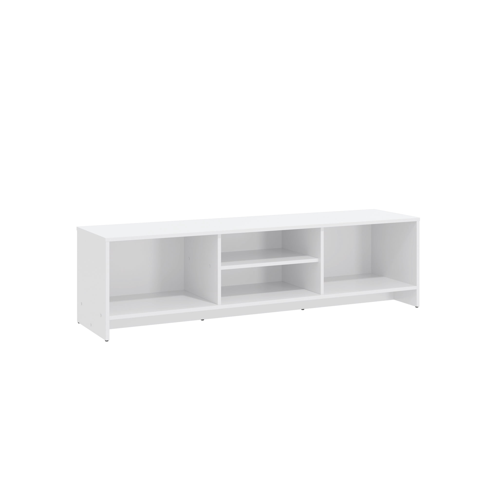 Kappesberg Milan White 59.05" W TV Stand Modern Entertainment Center with 2-Doors and Open Shelves Media Console for Living Room for Adults and Teens