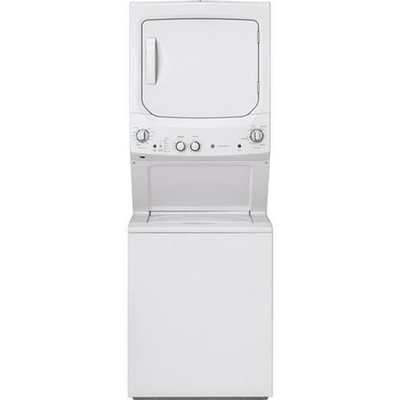 GE GUD27ESSMWW 27 Spacemaker Series Washer and Electric Dryer with Multi wash Cycles Rinse Temperature Auto Loading Sensing Rotary Electronic Controls and Spin Speed Combination in White