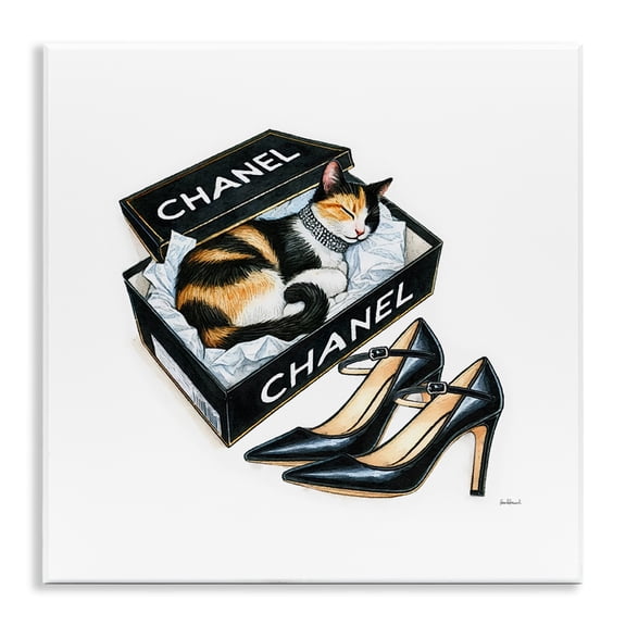 Stupell Industries Eclectic Cat Sleeping Heels Box Wall Plaque Art, 12 x 12, by Amanda Greenwood