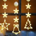 thumbnail image 1 of 3 Pcs Christmas Window Lights, Battery Operated Christmas Window Hanging LED Lights, Xmas Tree & Bell & Star Shaped Warm White Christmas Light with Sucker for Christmas Decorations Indoor, 1 of 7