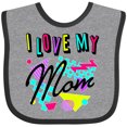 thumbnail image 3 of Inktastic I Love My Mom 80s Retro Style Boys or Girls Baby Bib, 3 of 4