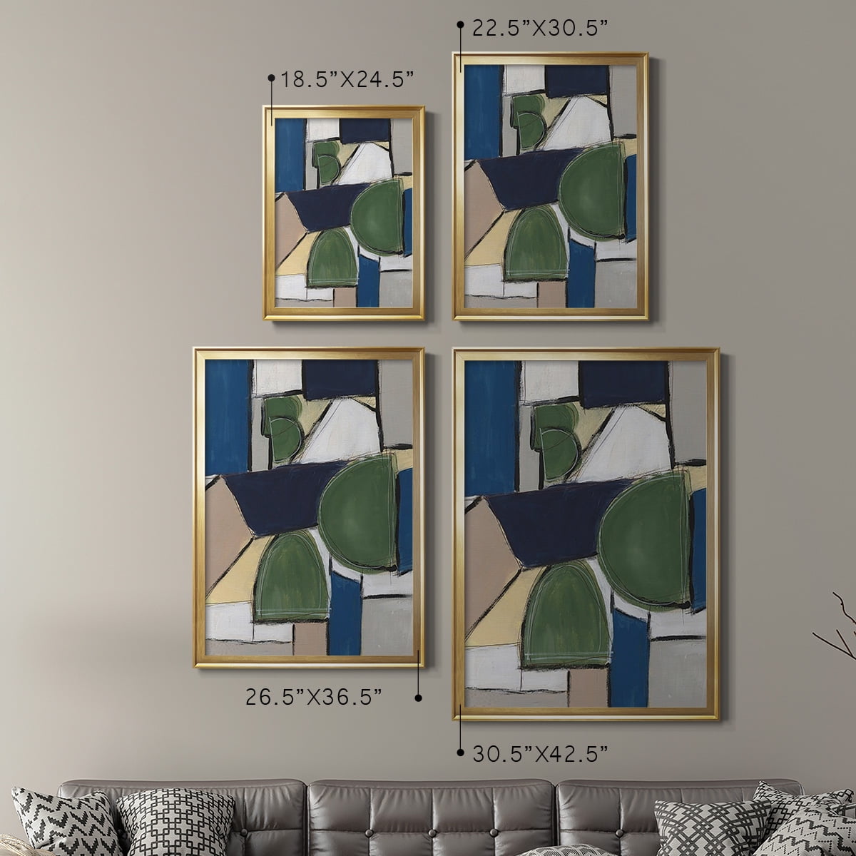Spatial Mix II Premium Framed Print, in Gold, Black, or Silver - Ready to Hang