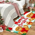 thumbnail image 4 of 3PCS Kitchen Mat set, Welcome Door Flannel Rug,Home Decor for Front Door,Kitchen, Bathroom, Merry Christmas Gingerbread Man Santa Claus Pattern ,Great Thanksgiving Day, 4 of 9