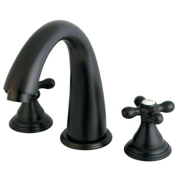 Kingston Brass  Roman Tub Filler with Handle Cross Handle Oil Rubbed Bronze