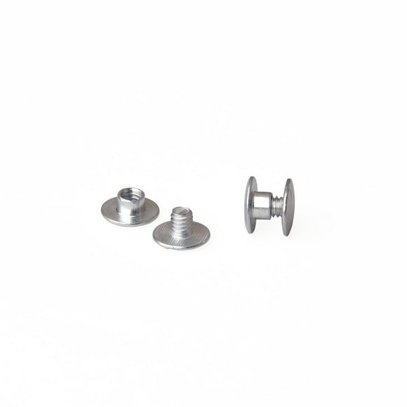 TruBind Aluminum Chicago Screw and Post Sets | 1/8 inch Post Length | 3/16 inch Post Diameter | Silver-Colored | 100 Screws and 100 Posts