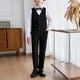 thumbnail image 4 of Conjunto de manga larga con cuello vuelto para niños, color liso, manga larga, informal, con pantalones y collar, chaqueta deportiva informal ajustada de manga larga para niños., 4 of 9