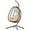 Beige02, variant on Seizeen Adult Steel Egg Hanging Chair with Stand, Black
