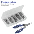 thumbnail image 2 of CHUANK 201Pcs Stainless Steel Fishing Split Rings with Fishing Pliers  Fishing Hook Line Connector Tackle Accessories  5 Sizes High Strength Lure Tackle Connector Kit  Fish Hook Remover F, 2 of 8
