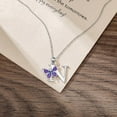 thumbnail image 6 of AOBOCO Initial Necklace for Women 925 Sterling Silver Purple Butterfly with A-Z 26 Letters Pendant Necklace for Graduation Gifts, 6 of 10