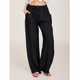 thumbnail image 1 of Pantalones de yoga holgados casuales de algodón y lino para mujer, pantalones largos para hacer ejercicio, 1 of 6