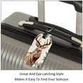 thumbnail image 3 of Square 2Pack PU Leather Jungle Elk Cruise Luggage Tag with Privacy Cover and Name ID Tag for Travel Handbags Backpacks Luggage Tags, 3 of 6