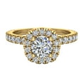 thumbnail image 4 of Petite Engagement Rings for Women Round Brilliant Halo Diamond Ring 18K Gold 1.05 CT TW (G,SI), 4 of 5