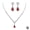 Red, variant on Jewelry Sets For Women, Silver Jewelry Set For Women Rhinestone Crystal Necklace Link, Bangle Drop Bridal Bracelet Earrings