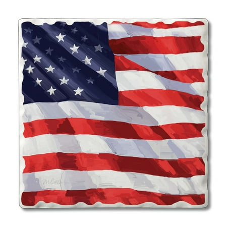 

CounterArt Liberty Flag Single Image Absorbent Stone Tumbled Tile Coaster 4 Pack