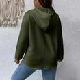 thumbnail image 6 of BiZtdJrK Womens Waffle Knit Hoodies 1/4 Zip Drop Shoulder Long Sleeve Pullover Tops Drawstring Loose Hooded Sweatshirt Army Green M, 6 of 10
