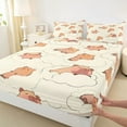 thumbnail image 3 of Homewish Kawaii Sleep Capibara Twin Sheet Sets, Cartoon Galaxy Cloud Twin Fitted Sheet, Teens Kids Boys Girls Flat Sheet, Microfiber Bedroom Decor, 3pcs, 3 of 7