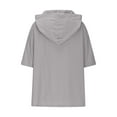 thumbnail image 5 of Orders Placed By Me Womens Linen Tops Button Down Hooded Short Sleeve Summer Shirts V Neck Beach T Shirt Dressy Casual Work Blouses with Pockets Blusas De Mujer En Oferta, 5 of 6