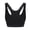 Black, variant on Women's Sports Bras Plus Size Medium Under $10 Solid Color Wireless Back Beauty Gathering Chest Cushion Ventilation Yoga Sports Bra
