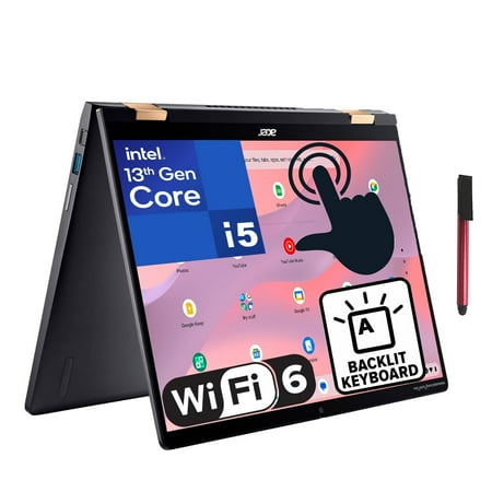 Acer Chromebook Spin 714 14" Touchscreen FHD+ 2-in-1 Laptop, 13th Gen Intel 10-Core i5-1335U (Beat i7-1270P), 8GB LPDDR4X RAM, 2TB PCIe SSD, WiFi 6, Bluetooth 5.2, Backlit Keyboard, Chrome OS