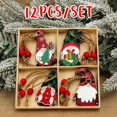 thumbnail image 3 of Colgantes de madera con gnomos navideños, adornos navideños para el hogar, adornos navideños para el árbol de Navidad 2024, regalo de Año Nuevo, 3 of 5