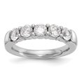 thumbnail image 1 of Solid 14K White Gold Five Stone Diamond Wedding Band Ring Size 6 (.5 cttw.), 1 of 8