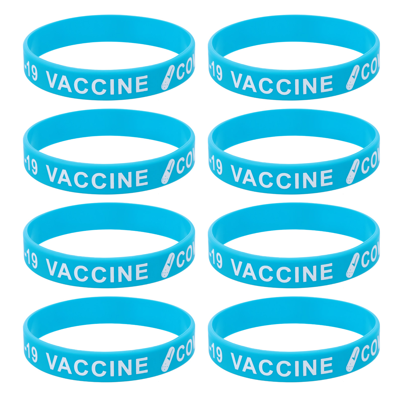 Covid-19 Vaccination Silicone Wristband - Blue Awareness Band For Vaccinated Individuals