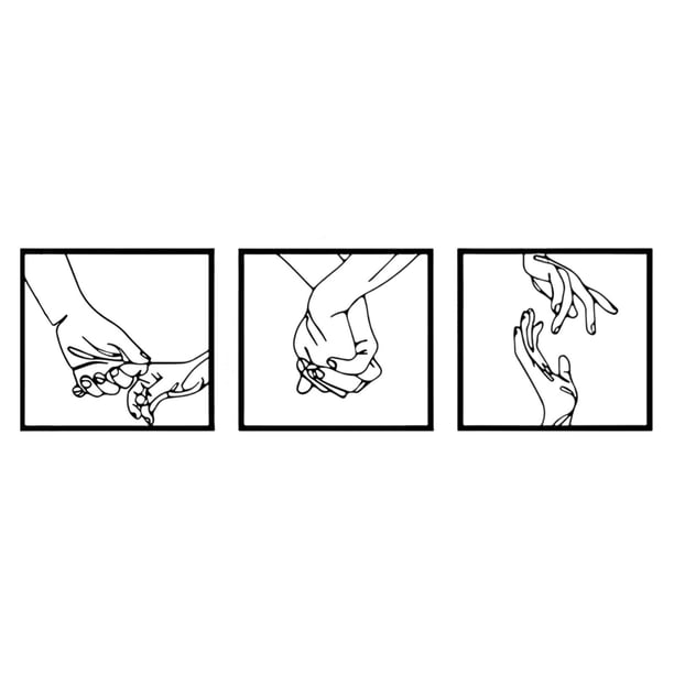 Decoración de pared de líneas de manos, póster de dibujo artístico, ilustración Simple, dibujo de líneas de manos modernas para sala de estar y