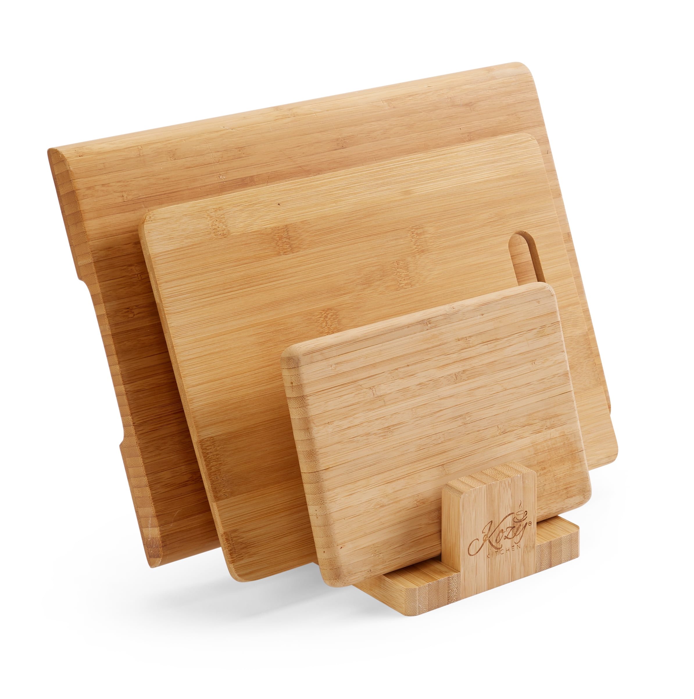 Cutting Board Organizer Natural Bamboo Kitchen Pantry Rack