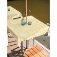 thumbnail image 2 of Outdoor Tablecloths with Umbrella Hole & Zipper, Light Yellow Botanical 54x54 Inch Square Tablecloths, Spring Summer Chic Wildflowers Waterproof Table Cloth, Patio/Pool/Picnic Table Covers, 2 of 8