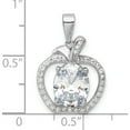thumbnail image 4 of Sterling Silver Rhodium-Plated Cz Apple Pendant(Length 17.79) - Jbsp, 4 of 5