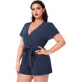 thumbnail image 3 of ORUYROP Jupe Workwear Asymétrique à Recouvrement Solide pour Femme, 3 of 7