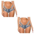 thumbnail image 4 of Qarigey Pantalones cortos de mezclilla nuevos pantalones vaqueros sexys y dulces para mujer, traje de baile corto, pantalones de cintura baja, Type2 NO2, 4 of 6