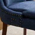 thumbnail image 4 of Lumen Modern Upholstered Chenille Dining Chairs with Nailhead Trim, Rubberwood, Blue, Set of 2, 4 of 11