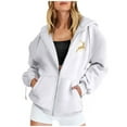 thumbnail image 2 of Christmas Hoodies for Women 2025 Long Sleeve Zip Up Graphic Hooded Sweatshirt with Pockets Holiday Jacket Coat, 2 of 7