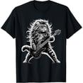thumbnail image 1 of Rock and Roll Cat Playing Guitar - Camiseta 100% algodón con estampado de gatos, unisex para hombre y mujer, 1 of 2